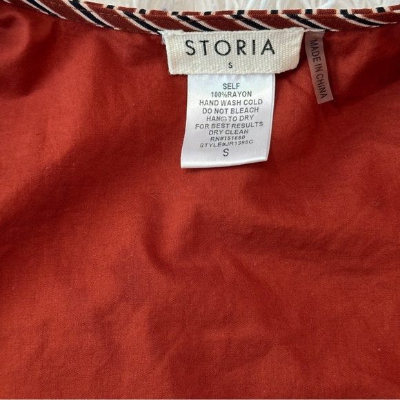 STORIA Striped Ruffle Sleeve Tie-Front Romper Size S - Picture 11 of 16